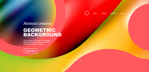 Liquid colors with flowing round shapes abstract background. Vector illustration for wallpaper, banner, background, leaflet, catalog, cover, flyer