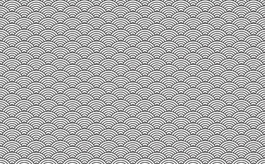 Black and White Vector Illustration Wave Pattern Background.