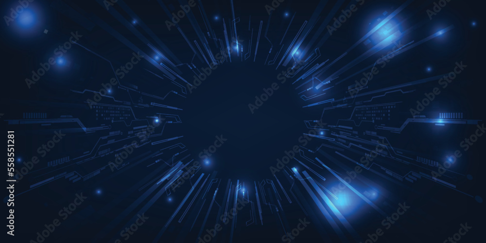 Poster abstract space speed line zoom motion futuristic digital background artwork.vector illustration.
