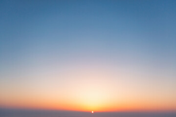 A wonderful dawn above the clouds. Natural background