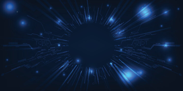 Abstract space speed line zoom motion futuristic digital background artwork.Vector illustration.