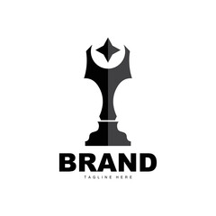 Trophy Logo Design, Award Winner Championship Trophy Vector, Success Brand