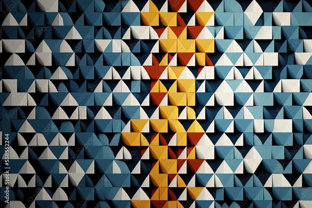 Poster geometric backgrounds that are abstract. mathematical mosaic. generative ai