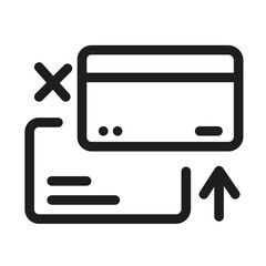 credit card send payment rejected icon