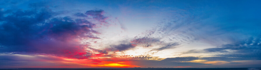 Fototapeta na wymiar A wonderful dawn above the clouds. Natural background