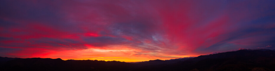 A wonderful dawn above the clouds. Natural background