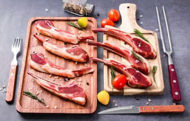 Fresh delicacy Tomahawk lamb chops