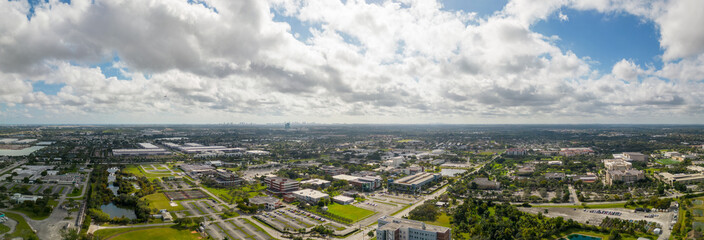 Aerial photo Florida Atlantic University Davie Campus Broward College panorama