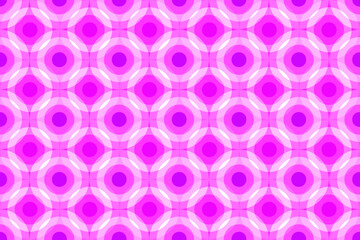 Obraz na płótnie Canvas 明るい鮮やかなピンクや紫のの多重の円形の重なり合うシームレス模様