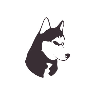 siberian husky dog face isolation,retro,pet shop,pet,logo for brand,shop,sticker,t-shirt,design vector illustration