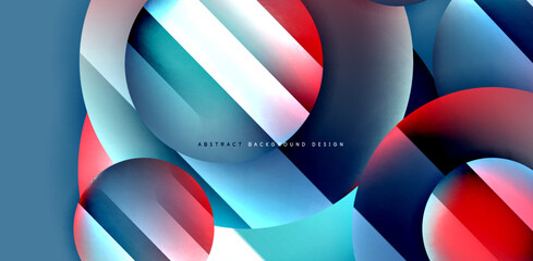 Circles with glossy surface and light and shadow effects abstract background. Template for covers, templates, flyers, placards, brochures, banners