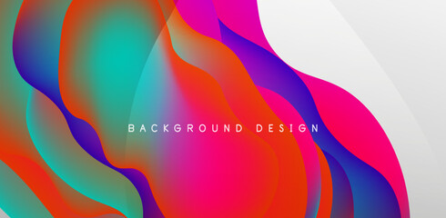 Abstract background fluid bubbles and wave elements. Template for covers, templates, flyers, placards, brochures, banners