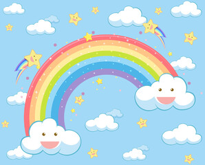 Cute pastel rainbow background