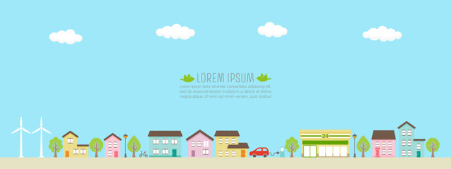 vector sustainable city illustration for background and decoration