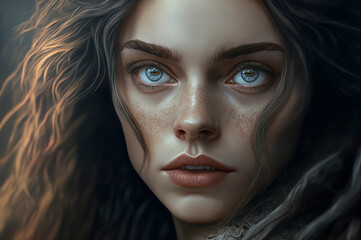 Close-up of a beautiful girl
