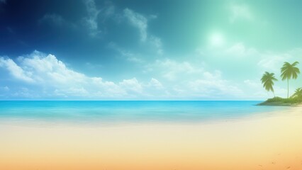 Obraz na płótnie Canvas Sea beach blue sky sand sun daylight relaxation landscape.