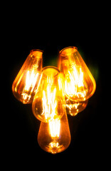 Dim light bulb, low voltage in the power grid. Blackout.