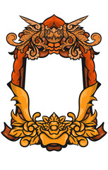 frame ornament with floral for logo or design frame aesthetics