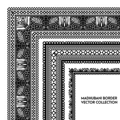 Vector Madhubani pattern brushes 