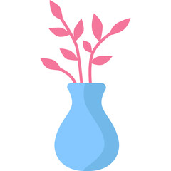 Flower vase vector icon floral plant bouquet