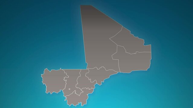 mali country map with zoom in Realistic Clouds Fly Through. camera zoom in sky effect on mali map. Background Suitable for Corporate Intros, Tourism, Presentations.