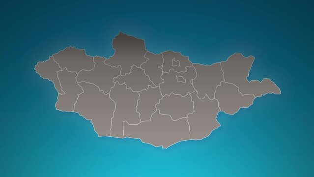 mongolia country map with zoom in Realistic Clouds Fly Through. camera zoom in sky effect on mongolia map. Background Suitable for Corporate Intros, Tourism, Presentations.