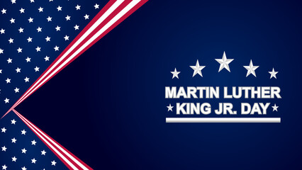 MARTIN LUTHER KING JR DAY ON THE THEME OF USA FLAG BACKGROUND VECTOR