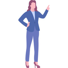 Business woman icon office character flat vector