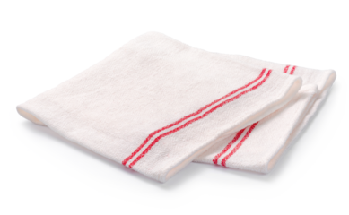 Table cloth kitchen isolated. White napkin on white background.