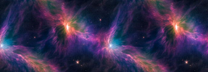Fototapeta premium Nebula and galaxies in space. Abstract cosmos background
