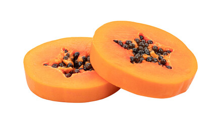 slice papaya isolated on transparent png