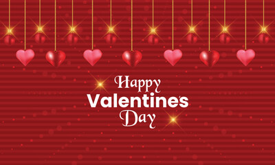 Realistic valentine's day and  elements like gifts red heart shapes background design 17