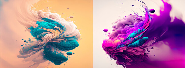 Abstract panoramic wallpaper with pastel tones