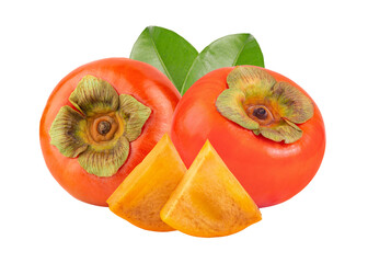 fresh ripe persimmons isolated on transparent png
