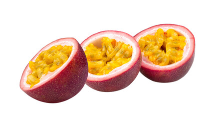half passion fruit isolated on transparent png