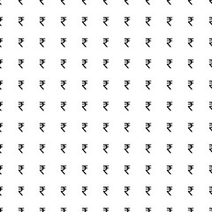 Square seamless background pattern from black indian rupee symbols. The pattern is evenly filled. Vector illustration on white background