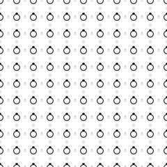 Square seamless background pattern from geometric shapes are different sizes and opacity. The pattern is evenly filled with big black diamond ring symbols. Vector illustration on white background