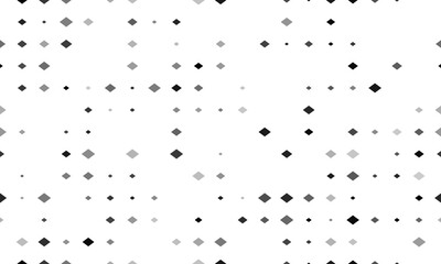 Seamless background pattern of evenly spaced black rhombus symbols of different sizes and opacity. Vector illustration on white background