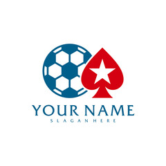 Obraz premium Soccer Poker logo vector template, Creative Poker logo design concepts