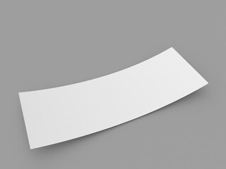 Advertising paper mockup on gray background. 3d render illustration.