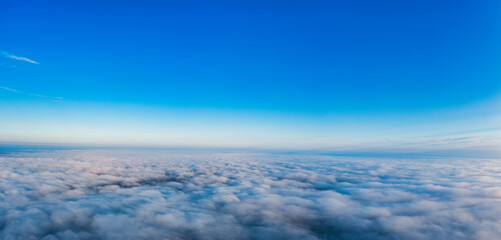 A wonderful dawn above the clouds. Natural background