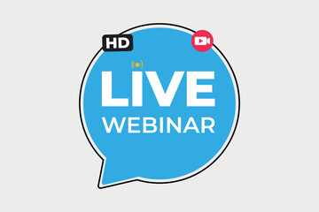 Vector live webinar stream button video learn design