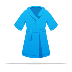 Blue bathrobe vector isolated illustration