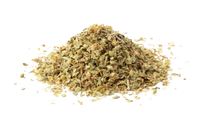 Pile of dried oregano leaves isolated on transparent png