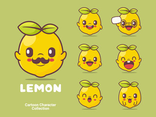 lemon cartoon character vector illustration