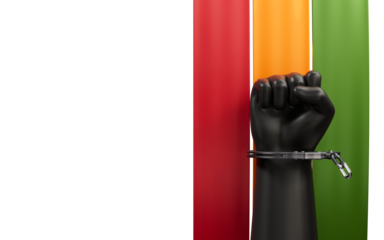 Black history month with african 3d hand cutout
