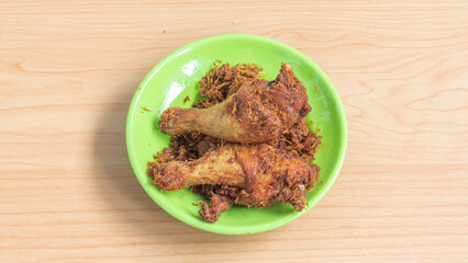 Ayam goreng Kalasan, Indonesia traditional cuisine made from fried chicken