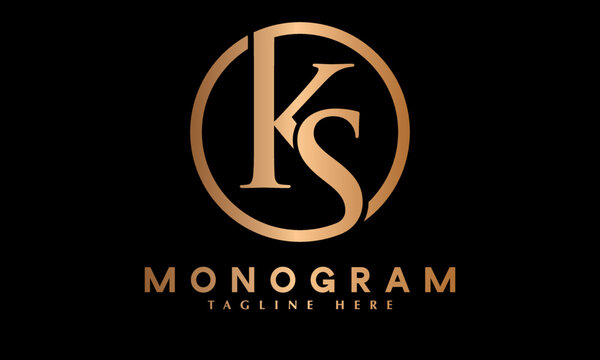 Alphabet KS or SK letter font abstract monogram vector logo template 