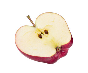 Half of red apple on  transparent png