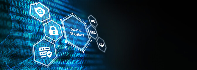 Cyber security, computer data encryption and internet protection. Personal information safety. 3d illustration